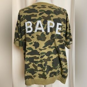 A Bathing Ape Bape Swarovski Crystal Camo Short Sleeve Men’s XL Sweater